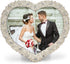MIMOSA MOMENTS Heart shaped Jewel Picture Frame with Rhinestones (Silver, 5x5)