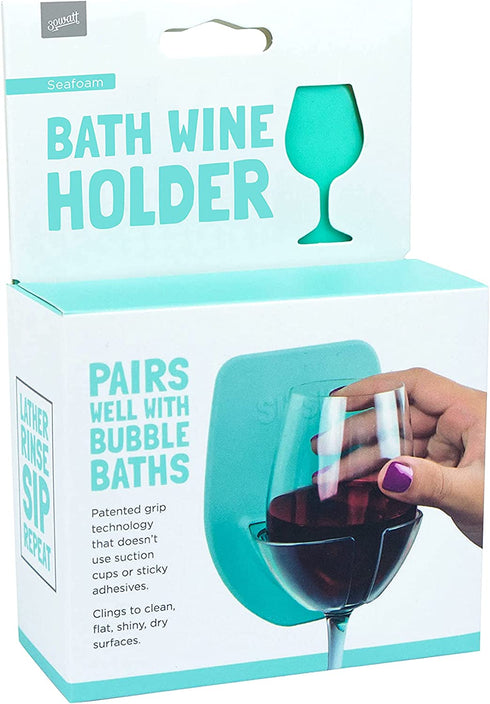30 Watt Silicone Wine Glass Holder for Bath & Shower, Give The Sift of an at Home Spa Bathtub Relaxation