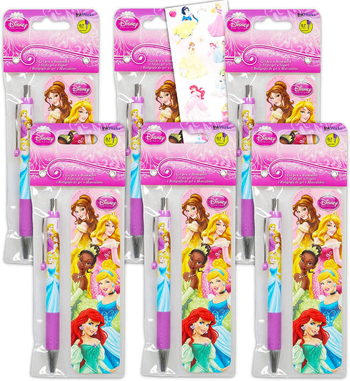 Disney Princess Pens and Bookmarks Ultimate Bundle - 6 Pack Princess School Supplies Office Decor Disney Princess Pens and Bookmarks Elsa, Anna, Ariel, Belle, And More (Disney Office Supplies)