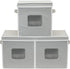 SimpleHouseware 3-Pack 12-Inch Cubic Storage Basket w/ Lid, Window and Side Handles, Grey