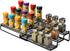 3 Tier Expandable Spice Rack Organizer for Cabinet, Black Modern Pantry Kitchen Countertop Stand 3 Step Shelf - Expands 12 to 24 Inches