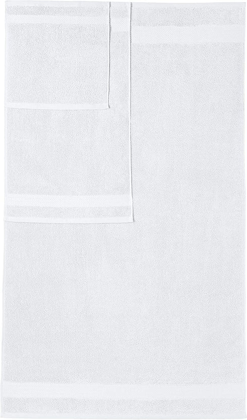 Amazon Basics Performance Bath Towels, 6 Piece Set, White