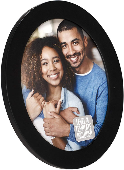 Malden International Designs 2163-80 Classic Oval Black Wood Picture Frame, 8x10, Black