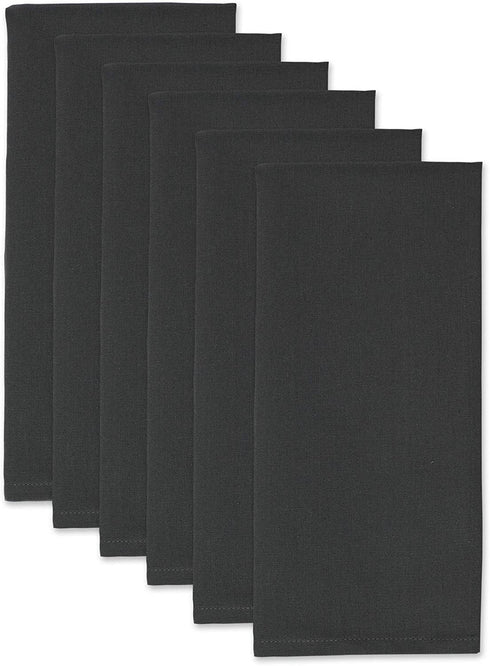 DII Basic Solid Dishtowel Collection Cotton Flat Woven, Small Set, 18x28, Mineral, 6 Piece