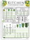 Kitchen Measurement Conversion Chart Modern Farmhouse Design | 8x6 Inch Refrigerator Magnet | Magnetic Kitchen Reference Table w/ Safe Cooking Temperature Guide - Slow Cooker, Instant Pot Cheat Sheet