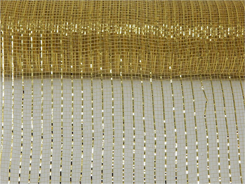Floral Supply Online - 10 inch x 30 feet Gold Metallic Mesh Ribbon. The Exclusive Metallic Mesh with A Unique Touch of Color and Sparkle.