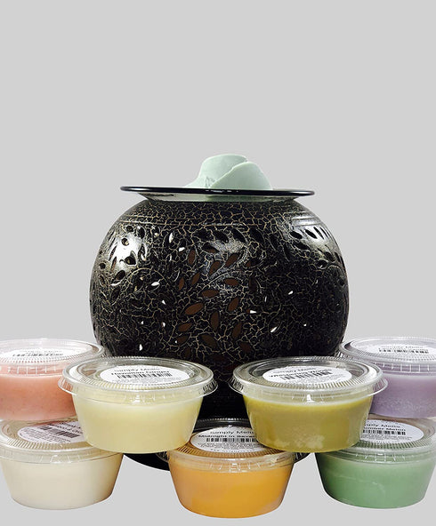 Scented Wax Melts Variety Pack - Hand Poured Natural Soy Candle Wax Melts for Warmers, 6 Resealable Cups (2.2 Ounces Each, 13.2 Ounces Total), Up to 40 Hours of Scent Throw Per Quarter Cup (Relaxing)