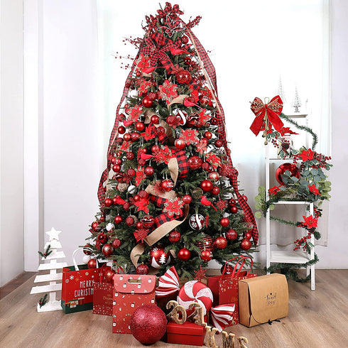 Blivalley 20ct Christmas Ball Ornaments 3.15" Shatterproof Christmas Decorations for Xmas Tree, Holiday, Wedding, Party Christmas Balls Set with Strings(3.15", Red)