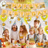 38 Pcs Gudetama Theme Birthday Party Decorations,Party Supply Set for Kids with 1 Happy Birthday Banner Garland , 13 Cupcake Toppers, 18 Balloons,6 Spiral for Party Decorations