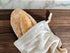 Montecito Home Combo Set of One 12"x15" Boule and One 6"x26" Baguette Farmhouse Natural Linen Bread Bags, Reusable Drawstring Bag for Homemade Bread Storage, Perfect for Bakers, House Warming, Etc.