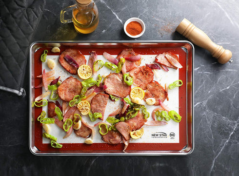 New Star Foodservice 36657 Commercial Grade Silicone Baking Mat Non Stick Pan Liner, 14 x 20 inch (Two-Thirds Size)