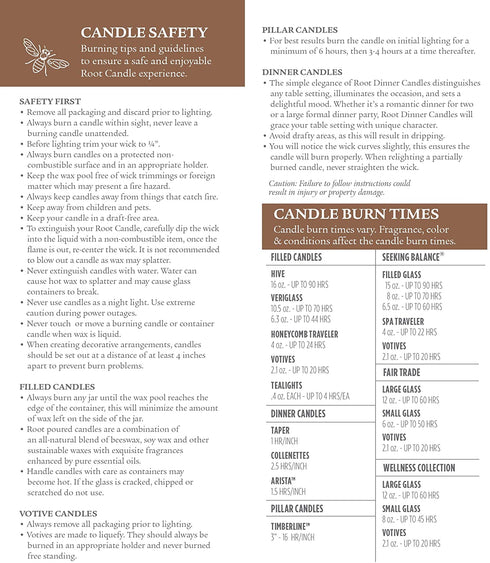 Root Candles Seeking Balance Beeswax Blend Candle, 8-Ounce, Revitalize: Coriander Sage