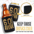 60th Birthday Decor and Party Favors, Beverage Sleeves Gift for Dad's 60th Birthday Party, Decorations and Party Supply, 60s Birthday Decorations for Men, 12-Pack, Black & Gold