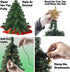 Prextex 22 Inch Tabletop Mini Christmas Tree Set with Warm-White LED Lights, Star Treetopper and Hanging Ornaments for DIY Christmas Decorations, Great Tabletop Christmas Tree