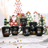 Coffee Mugs Set of 6 Large-sized 16 Ounce Christmas Holiday Ceramic Mug - Holiday Coffee Mug Funny Novelty Mugs Decorative Christmas Gift, Christmas Matte Black