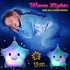 WEWILL Creative Twinkle Star Light up Night LED Plush Pillows Stuffed Toys Birthday Valentines for Toddlers Girls(Blue)
