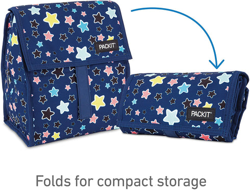 PackIt Freezable Lunch Bag with Zip Closure, Bright Stars