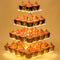 Weddingwish Pastry Stand 4 Tier Acrylic Cupcake Display Stand Cake Stand Dessert Stand Cupcake holder Pastry serving platter Candy Bar Party Décor Wedding Birthday Holidays?Christmas?Yellow Light?