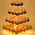 Weddingwish Pastry Stand 4 Tier Acrylic Cupcake Display Stand Cake Stand Dessert Stand Cupcake holder Pastry serving platter Candy Bar Party Décor Wedding Birthday Holidays?Christmas?Yellow Light?
