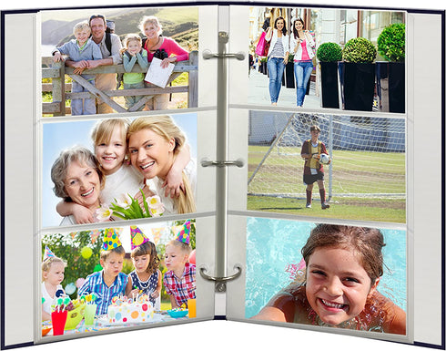 3-Ring Photo Album 300 Pockets Hold 4x6 Photos, Navy Blue