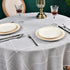 Monibana Plaid Farmhouse Gray Round Tablecloth 48 Inch Cotton Linen Heavy Weight Checkered Table Covers Cloths for Dining Room Kitchen Tabletop Decoration
