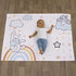 Disney Winnie The Pooh Multi Rainbow & White Super Soft Milestone Baby Blanket, Light Blue, White, Orange, Yellow