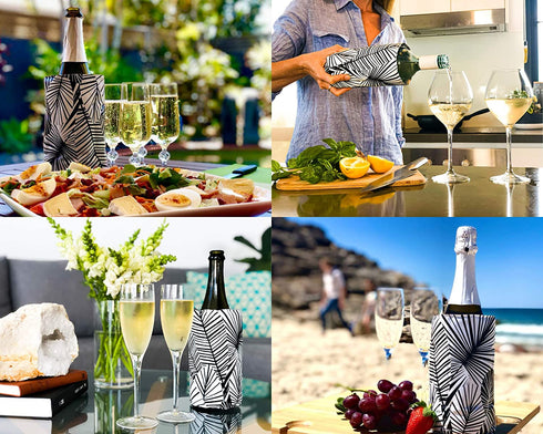 The HHC Wine Chiller Sleeve I Wine Bottle Cooler Champagne Chiller I Adjustable Size Bottle Wrap for Easy and Rapid Chilled Wine I Wine Cooler Sleeve I Wine Bottle Chiller Cooler for Champagne Lovers