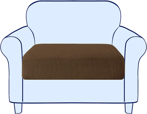 Subrtex Stretch Cushion Covers Couch Cushion Slipcovers RV Seat Covers Chair Loveseat Sofa Cushion Protector Spandex Elastic Furniture Protector for Seat (Small, Coffee)