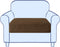 Subrtex Stretch Cushion Covers Couch Cushion Slipcovers RV Seat Covers Chair Loveseat Sofa Cushion Protector Spandex Elastic Furniture Protector for Seat (Small, Coffee)