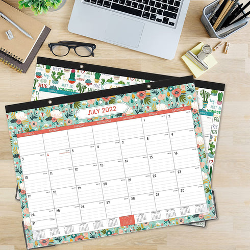 2022 Calendar - 2022 Desk Calendar, January 2022 - December 2022, 22" x 17", Desk / Wall Monthly Calendar, Desk Calendar 2022, Large Ruled Blocks with Julian Date for Planning and Organizing