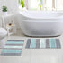 Chardin Home Cordural Stripes Bath Mat, Set of 2 Bath Rugs (17 Inches x24 Inches & 21 Inches x34 Inches) | Non Slip Bathroom Rug, Machine Washable, Plush, Highly Absorbent | Mint Green & Grey