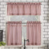 No. 918 Parkham Farmhouse Plaid Semi-Sheer Rod Pocket Kitchen Curtain Valance and Tiers Set, 54 in x 24 in (3 Piece, Red/White