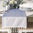 DII Bordered Dobby Woven Table Runner, 15 x 108, French Blue, 1 Piece