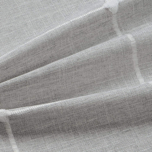 Cotton Linen Tablecloth, Lattice Embroidery Table Cloth, Farmhouse Checkered Fringed Tassel Tablecloths, Wrinkle Free Table Cover for Kitchen Dinning Picnic Party, Grey, Rectangle 54 x 120 inch