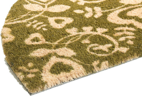 Imports Decor Half Round Vinyl Back Coir Doormat, Heart Swirls, 18-Inch by 30-Inch
