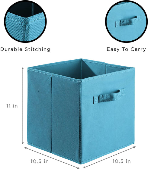 Sorbus® Foldable Storage Cube Basket Bin - Great for Nursery, Playroom, Closet, Home Organization (Multi - Blue, Light Green, Yellow, 6 Pack)