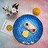 Melamine Salad Plate Plastic Dinner Plastic Plate Set of 6 Pcs 9 inch Round Lightweight Plates Shatter Proof Chip Resistant Dishwasher Safe Not Microware Not Oven(Deep Blue)