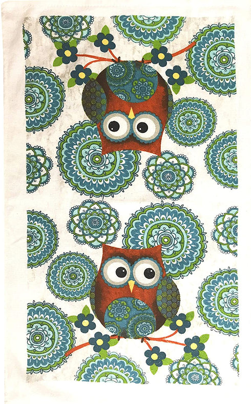 American Linen Owl Set Oven Mitts and Pot Holders - Kitchen Towels and Dish Cloths Sets - Oven Mitts - Tea Towels - Dish Cloths Set