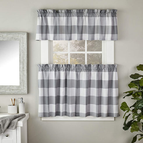 SKL HOME by Saturday Knight Ltd. Grandin Valance, Gray/White, 58x13