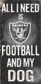 Oakland Raiders Wood Sign - Football and Dog 6"x12"