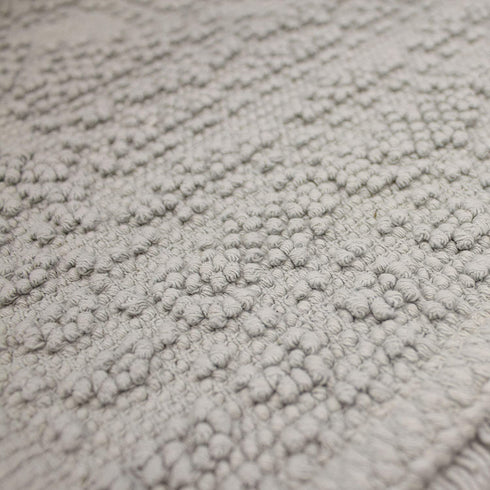 French Connection Nellore Bath Mat | Woven and Beaded Bathroom Rug | 100% Cotton | Premium Bathroom D©cor | Machine Washable | Measures 20"x34" | Light Grey