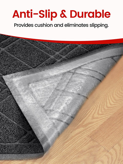 SlipToGrip Universal Door Mat Plaid Design Size 35 x 23 Anti Slip, Durable & Washable Duraloop Mesh Entrance Outdoor & Indoor Welcome Mat Dirt and Dust Absorber