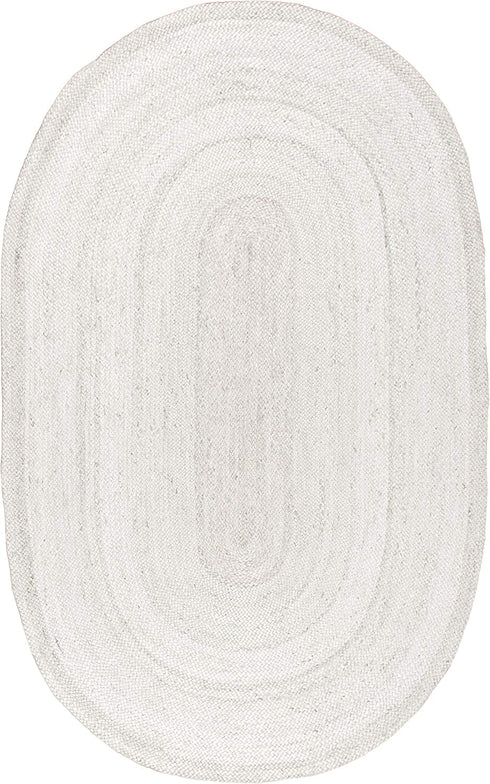 nuLOOM Rigo Hand Woven Jute Accent Rug, 2' 3" x 4' Oval, Off-white