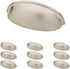 Franklin Brass Brushed Nickel Bin Cup Pull, Cabinet Handles and Drawer Pulls for Kitchen Cabinets and Dresser Drawers, 3 Inch (76mm), 10-Pack, P34702K-SN-B, Cabinet Hardware