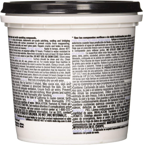 1 qt Dap 12278 ElastoPatch White Pro-Grade Elastomeric Patching Compound
