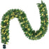 Joiedomi 9ft Christmas Garland Prelit with 100 LED Warm White String Lights, Battery Powered Holiday Decor for Winter Christmas
