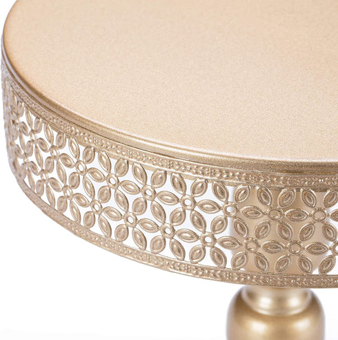 Hotity Set of 3 Cake Stands Round Modern Cake Stand Set Metal Cupcake Dessert Display Stand, Light Gold