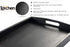 mdaKitchen Serving Tray with Handles and Non-Slip Mat, Wood Large Black Rustic Butler Rectangle Tray for Breakfast in Bed, Ottoman Food Coffee Tea Table Tray for Eating 17" x 13" x 2" (Red)
