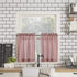No. 918 Parkham Farmhouse Plaid Semi-Sheer Rod Pocket Kitchen Curtain Valance and Tiers Set, 54 in x 24 in (3 Piece, Red/White