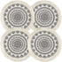 Sungea Mandala Round Placemats Set of 4, Boho Cotton Woven Macrame Tassels Table Mats Washable Heat Resistant Neutral Place Mat for Dining Room Kitchen Table Decor (13 Inches, Dark Grey)